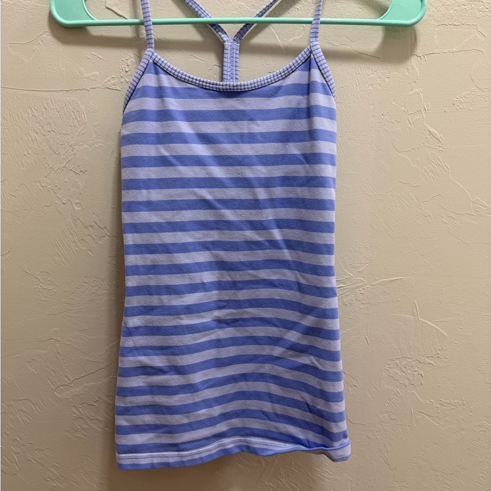 lululemon athletica Striped Blue and White Tank Top